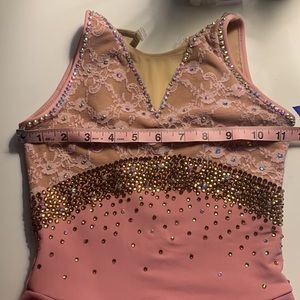 Ice skating costume size 8 ombré with matching artificial flower prop